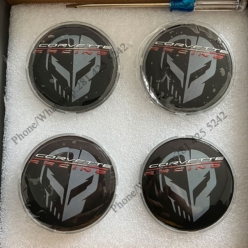 Custom Floating Center Caps for Chevrolet Corvette C6 C7 C8 (67mm)